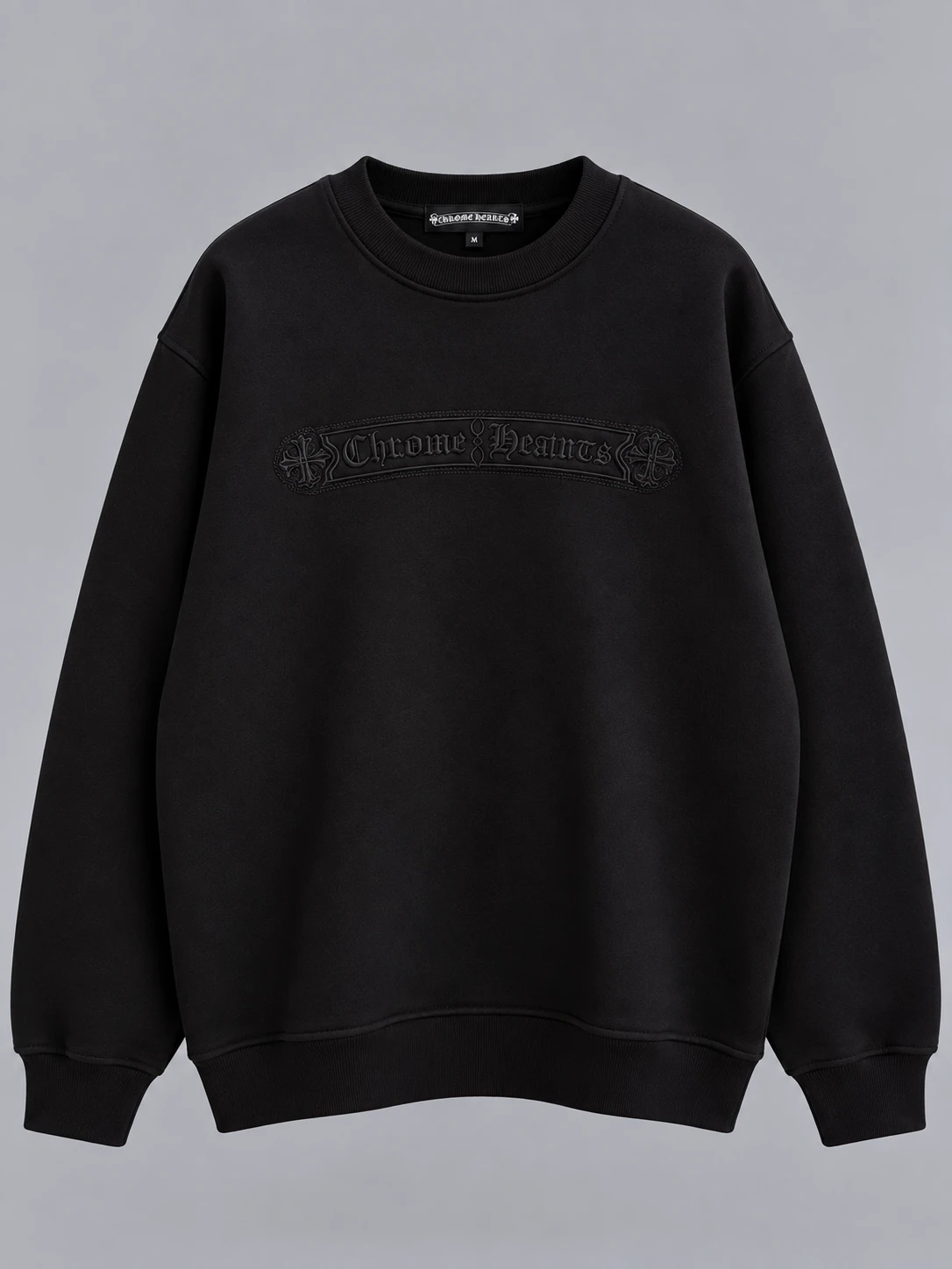 ChatGPT Image Sep 28, 2026, 04_12_15 AM_result Chrome Hearts Black Crew Neck Sweatshirt - Image 1