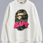 BAPE White Crew Neck Sweatshirt