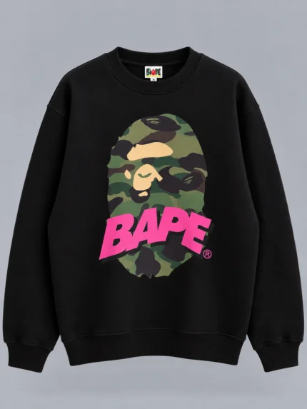 BAPE Black Crew Neck Sweatshirt