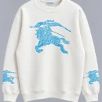 BURBERRY White Crew Neck Sweatshirt