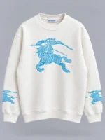 BURBERRY White Crew Neck Sweatshirt