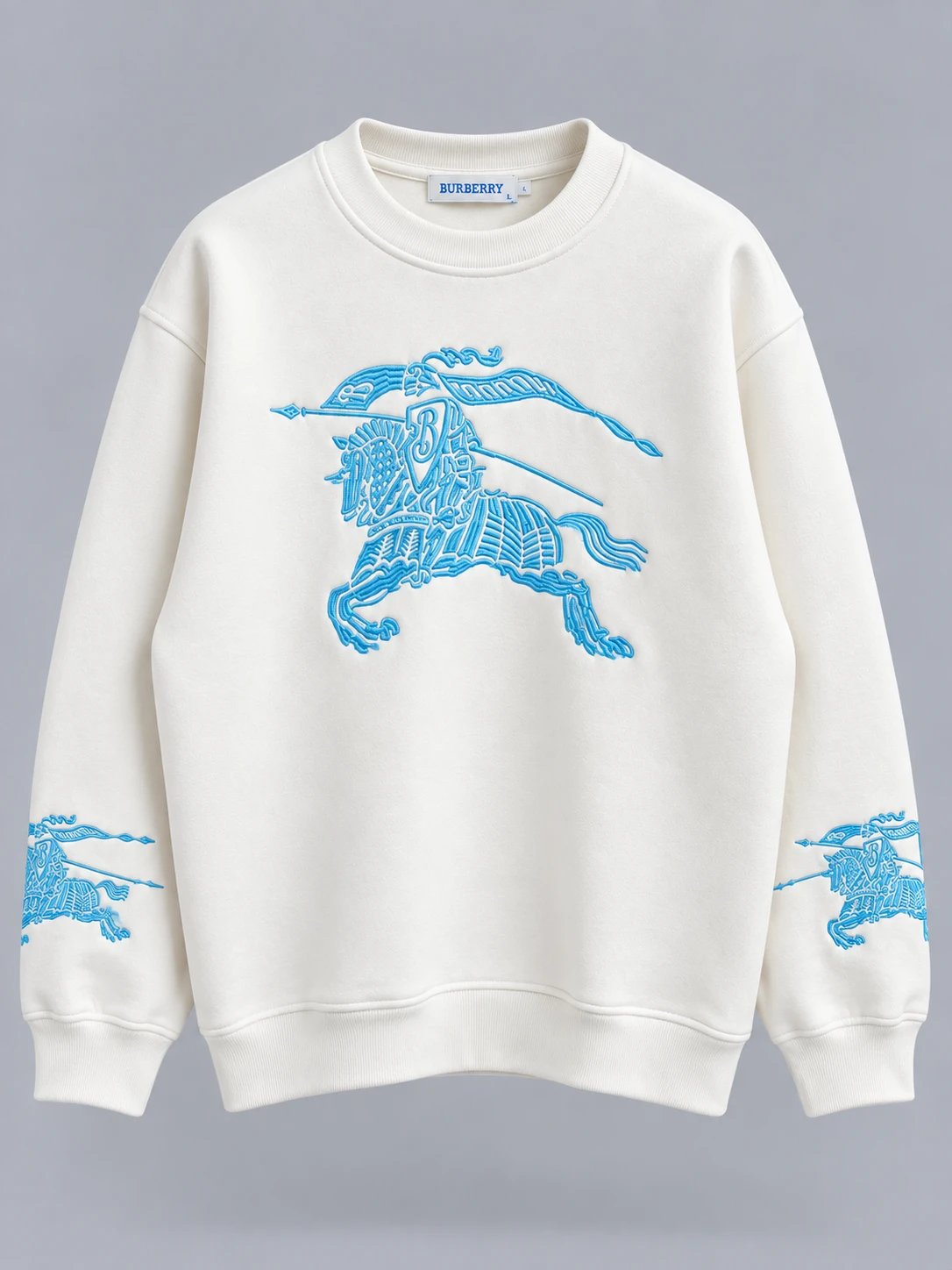 ChatGPT Image Sep 28, 2026, 04_13_13 AM_result BURBERRY White Crew Neck Sweatshirt - Image 1