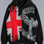 A.E Black Zip-Up Hoodie