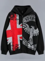 A.E Black Zip-Up Hoodie