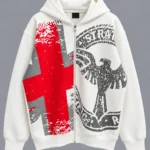 A.E White Zip-Up Hoodie