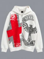 A.E White Zip-Up Hoodie