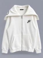 PROGETTO SERIO White Zip-Up Hoodie