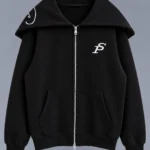PROGETTO SERIO Black Zip-Up Hoodie