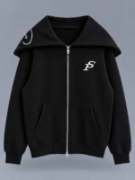 PROGETTO SERIO Black Zip-Up Hoodie