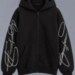 O Black Zip-Up Hoodie
