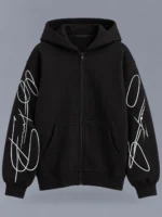 O Black Zip-Up Hoodie