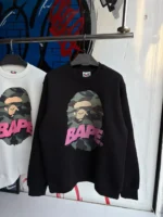 BAPE Black Crew Neck Sweatshirt - Image 2