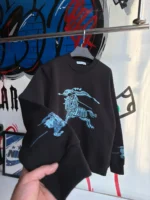 BURBERRY Black Crew Neck Sweatshirt - Image 5