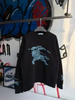 BURBERRY Black Crew Neck Sweatshirt - Image 4