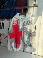 A.E White Zip-Up Hoodie - Image 2