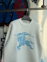 BURBERRY White Crew Neck Sweatshirt - Image 3