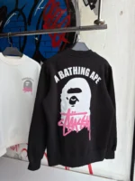 BAPE Black Crew Neck Sweatshirt - Image 2
