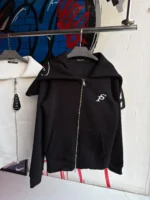 PROGETTO SERIO Black Zip-Up Hoodie - Image 4