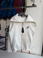 PROGETTO SERIO White Zip-Up Hoodie - Image 5