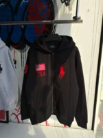 U.S POLO Black Zip-Up Hoodie - Image 3