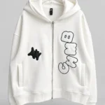 Locally Zip-Up White Hoodie