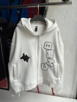 Locally Zip-Up White Hoodie - Image 3